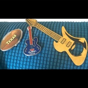 Texas Lot Magnets Bottle Opener Football & Guitar Refrigerator Locker Decorate